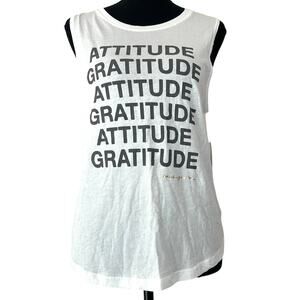 New Spiritual Gangster Women's Gratitude Attitude Muscle Tank Top workout yoga M